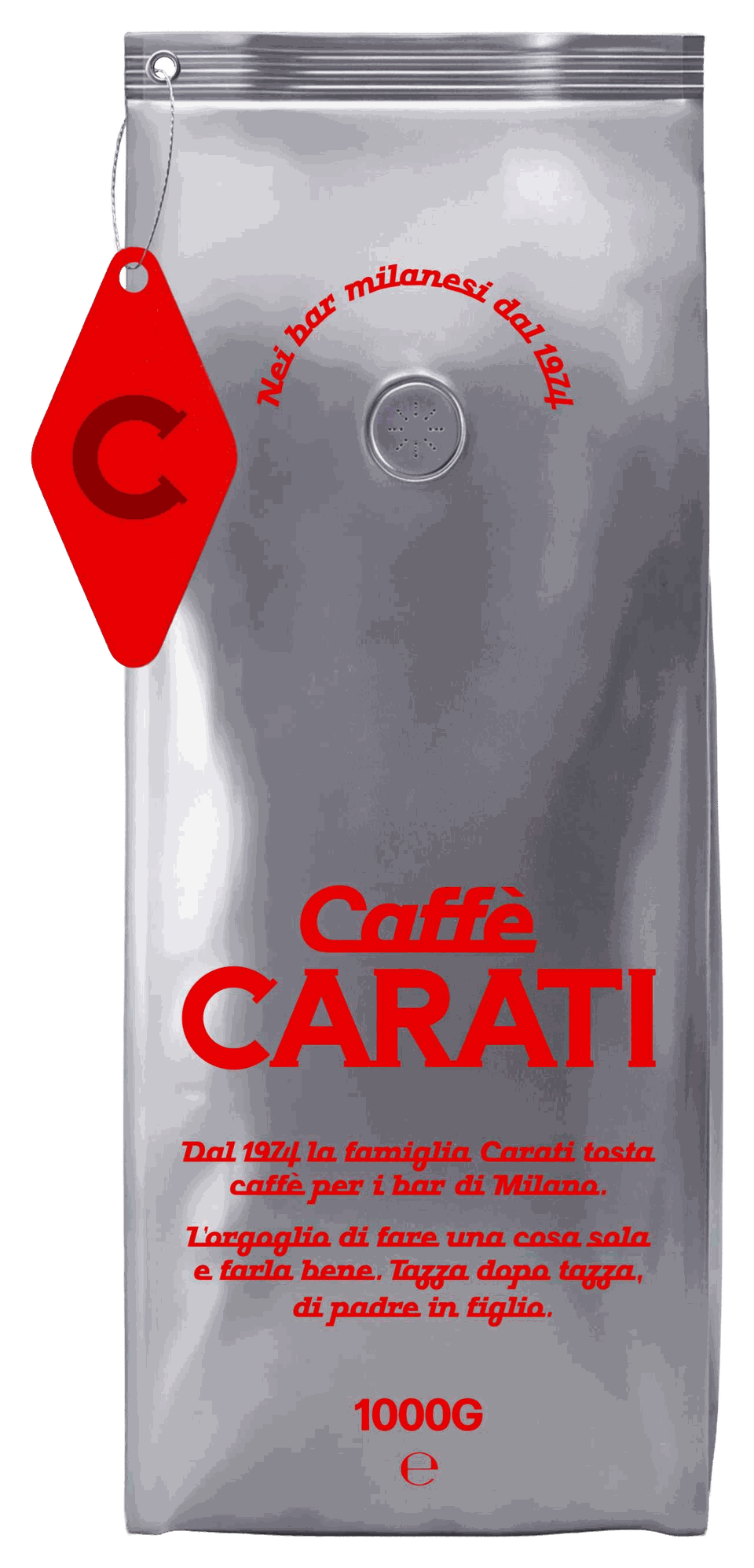Il sacchetto da un chilo di Caffè Carati